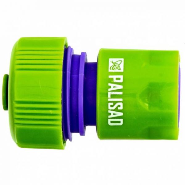 З'єднувач пластмасовий для шланга 3/4", аквастоп, PALISAD