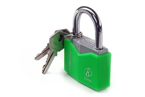 Замок навісний кольоровий 72x52x26мм англійський ключ AURORA