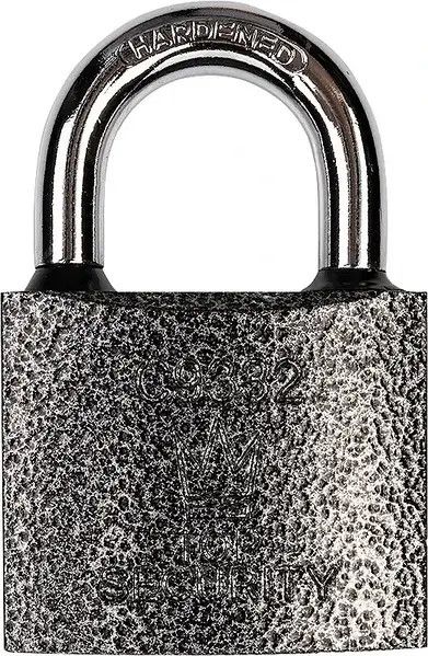 Замок стальний чорний 50 мм молоткове покриття,H8331