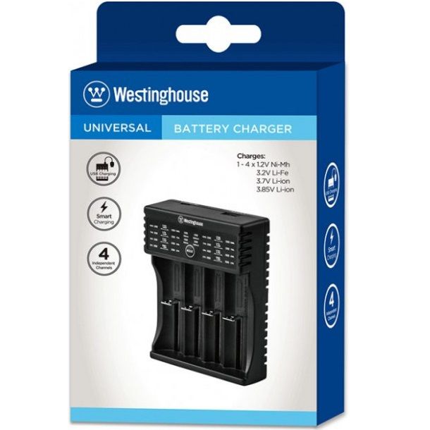 Зарядний пристрій Westinghouse WBC-011-CB для 4-х акумуляторів з функцією Power Bank