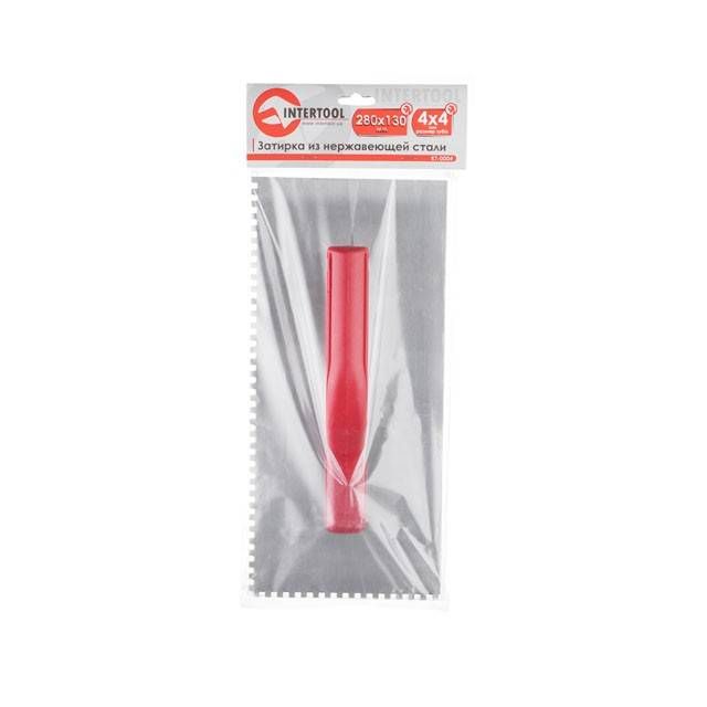 Тертка сталева, оцинкована, 280×130 мм, зуб: 4×4 мм INTERTOOL KT-0004